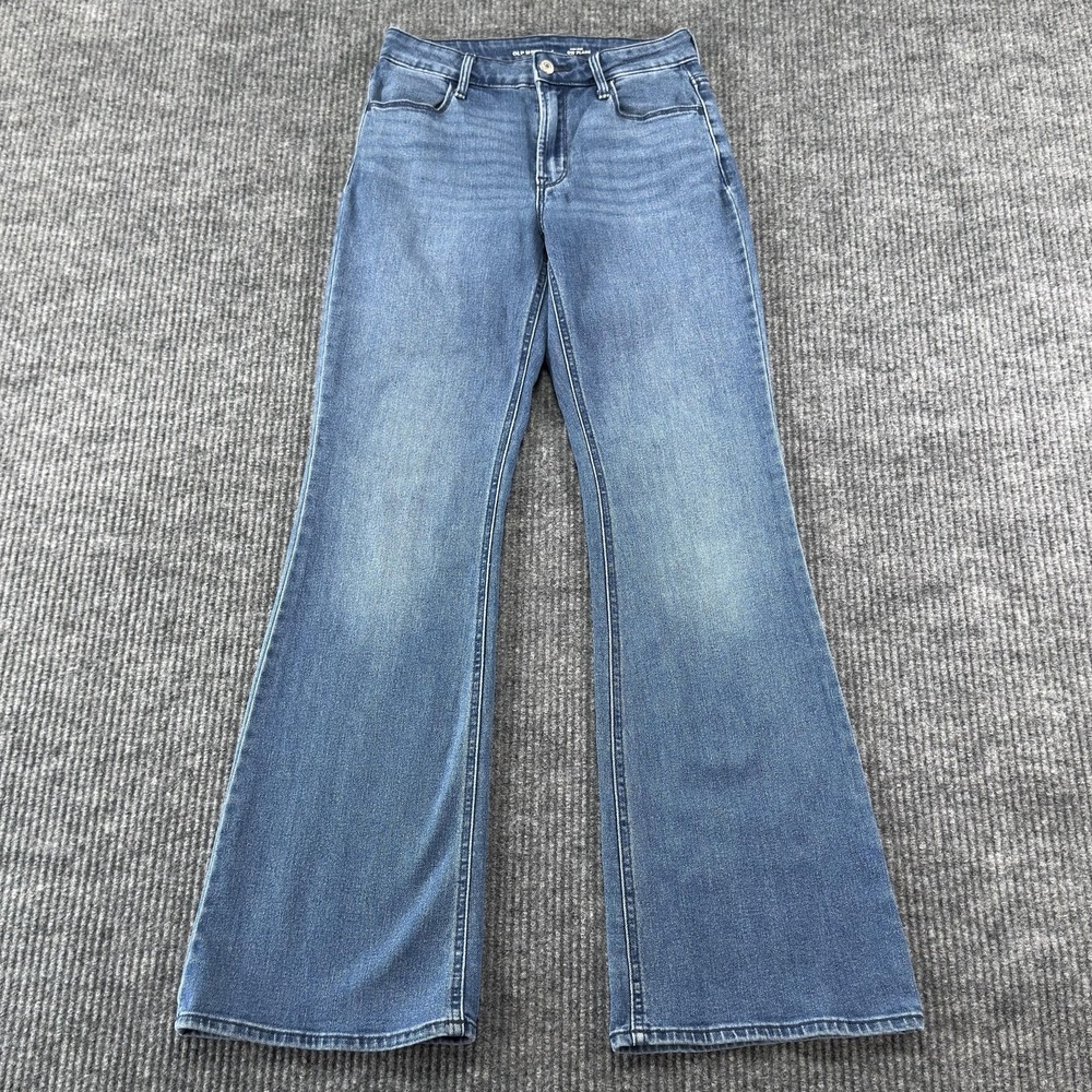 Old Navy Flare‎ Jeans Womens 4 Medium Wash Blue High Rise Stretch Denim 5 Pocket